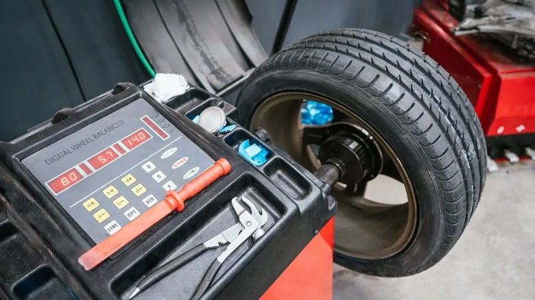 Wheel on a balancing machine